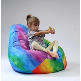 Fotoliu Nirvana Hobbit Pufrelax, Material Impermeabil - Rainbow Watercolour
