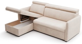 Colţar Barcelia Mini extensibil, universal, stânga/dreapta - bej catifea Anafi 22