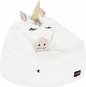 Fotoliu tip sac unicorn, alb, INOROG