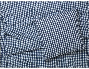 Lenjerie de pat albă/albastru-închis din țesătură crep pentru pat de o persoană 140x200 cm Bæk&amp;Bølge – JUNA