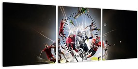 Tablou - Sportivii (cu ceas) (90x30 cm)