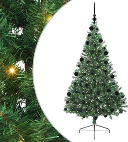 vidaXL Pom de Crăciun artificial pre-iluminat Verde 210 cm PVC