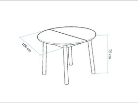 Masă de sufragerie extensibilă Duvasa 5 (Nuc + negru) (pentru 4 persoane). 1093744