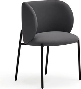 Set de scaune de sufragerie gri închis 2 buc. tapițat Mogi – Teulat