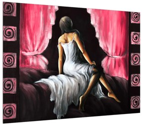 Tablou cu femeie în rochie (70x50 cm), în 40 de alte dimensiuni noi