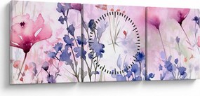 Tablou - Acuarelă pajiște (cu ceas) (90x30 cm)