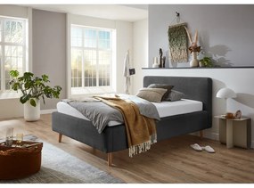 Pat gri antracit tapițat fără somieră 120x200 cm Mattis – Meise Möbel