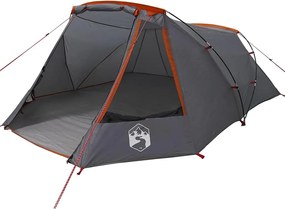 vidaXL Cort tunel pentru 3 persoane cu acoperiș Gri și Portocalie