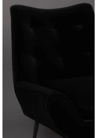 Fotoliu catifea neagra Lounge Chair Glodis Nero