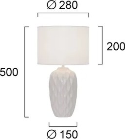 Lampă de masă PINEAPLE 1xE27/40W/230V albă
