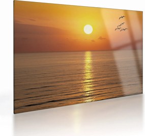 Tablou pe sticlă - Apus de soare peste ocean (70x50 cm)