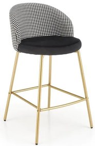Scaun de bar tapitat H113 alb/negru