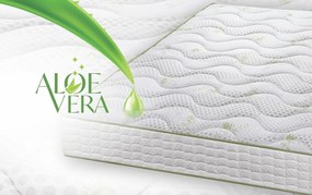 Saltea ortopedica Aloe Vera Dual Confort, 140x190x25cm, Memory 4 cm, 7 zone de confort, reversibila, fermitate medie