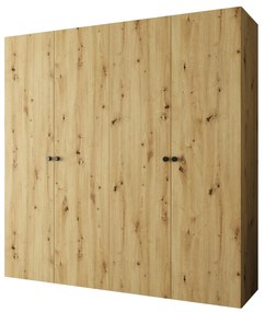 Dulap de haine 200 cm Parna 1 (Stejar artisan + Negru). 1125877