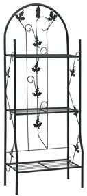 vidaXL Suport de plante, 3 niveluri, negru, 52 x 28 x 128 cm, fier