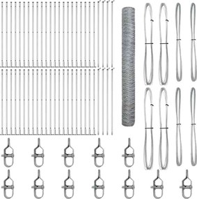 vidaXL Stâlp de gard. Argintiu 100 x 1,2 m (mesh de 36 mm) Oțel