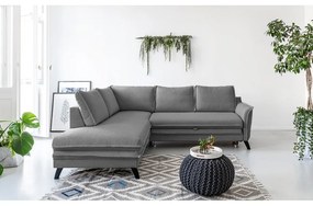 Colțar extensibil cu șezlong pe partea stângă Miuform Charming Charlie L, gri