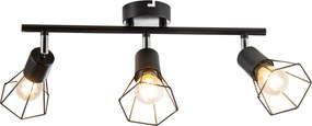 NINO LIGHTING Plafoniera TONI neagra 40/10 cm