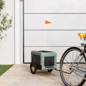 vidaXL Remorcă bicicletă animale companie gri/negru textil oxford/fier
