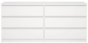 Comodă Simplicity 154 x 50 x 70 cm, alb lucios