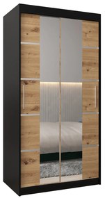 Dulap de haine 100 cm Verika 4 100 (negru + stejar artisan). 1064252
