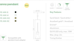 Pendul din aluminiu canelat Anna auriu