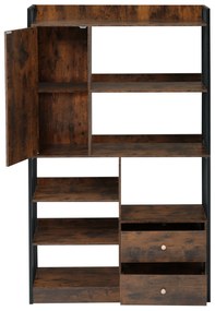 Librărie industrială cu 6 rafturi, Negru+Maro | Aosom Romania