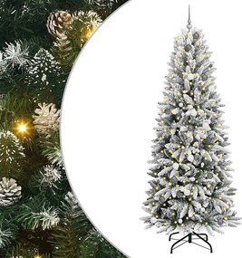 vidaXL Brad de Crăciun artificial cu 300 LED cu suport Alb 240 cm