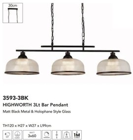 Lustra cu 3 brate design clasic Highworth