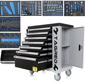 Cărucior de atelier cu scule, 251 piese TA212