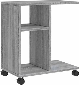 vidaXL Masă laterală cu roți, gri sonoma 50x30x55 cm lemn prelucrat