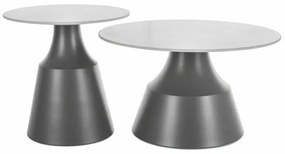Set 2 mese de cafea Itaka alb/gri ø50/ø70