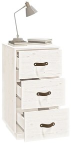 Noptiere, 2 buc., alb, 40x40x75 cm, lemn masiv de pin 2, Alb
