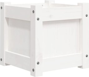 vidaXL Jardinieră de grădină, 31x31x31 cm, alb lemn masiv de pin