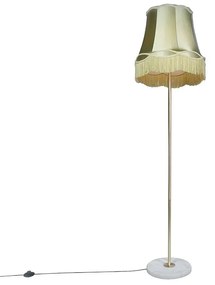 Lampă de podea retro din alamă cu abajur Granny verde 45 cm - Kaso