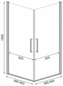 Cabina de dus patrata Rea Rubik cu usi pivotante 90x90 negru mat