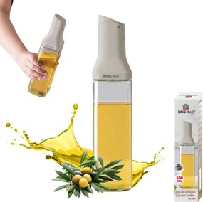 Sticla pentru sosuri Kinghoff KH 2004, 500 ml, Cu dozator, Inchidere etansa, Bej