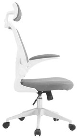 Scaun de birou ergonomic cu suport lombar si tetiera, gri