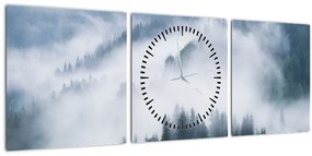 Tablou - Copacii în ceață (cu ceas) (90x30 cm)