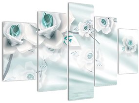 Tablou - Flori de trandafir turcoaz (150x105 cm)