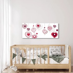 Tablou cu inimiore pictate (120x50 cm)