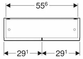 Dulap cu oglinda suspendat Geberit Selnova Square nuc deschis 2 usi 59 cm