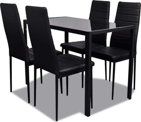 vidaXL Set mobilier de bucătărie, cinci piese, negru