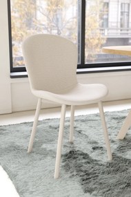MAZZONI EXPORT FIORA Bej (material Basel 24)/cadru bej - SCAUN MODERN TAPIȚAT PENTRU SALON/SUFRAGERIE LOFT