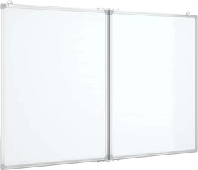 vidaXL Tablă magnetică pliabilă, alb, 120x80x1,7 cm, aluminiu