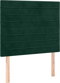 vidaXL Tăblie de pat verde închis 100x5x118/128 cm catifea