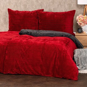 Lenjerie de pat din microflanel 4Home Stripe vin, 140 x 200 cm, 70 x 90 cm