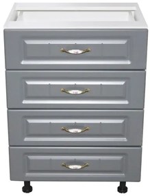 Corp inferior 60 cu 4 sertare Zebra MDF gri dungi