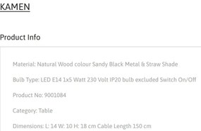 Lampa de masa moderna stil minimalist KAMEN natural