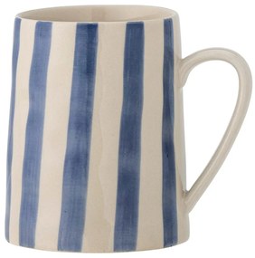 Cană albă-albastră din gresie 440 ml Begonia – Bloomingville